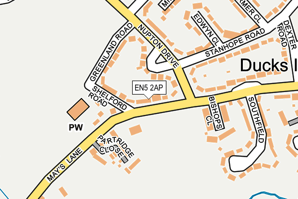 EN5 2AP map - OS OpenMap – Local (Ordnance Survey)