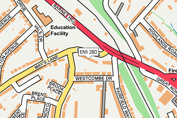 EN5 2BD map - OS OpenMap – Local (Ordnance Survey)