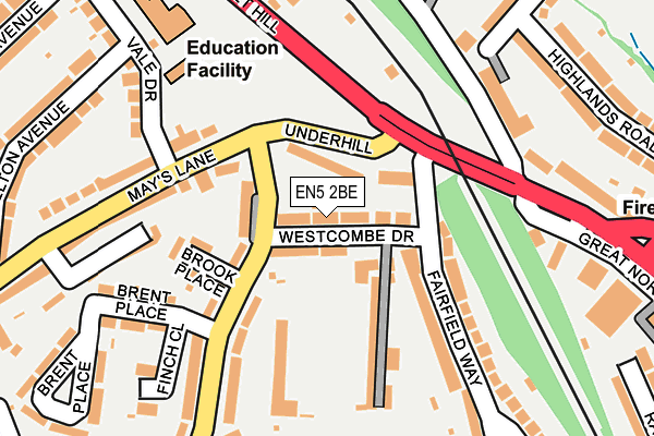 EN5 2BE map - OS OpenMap – Local (Ordnance Survey)