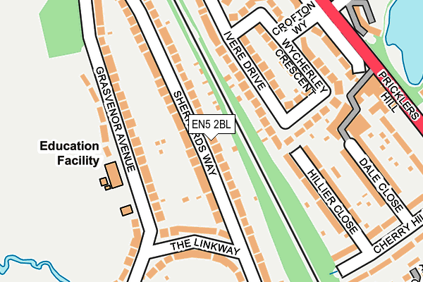 EN5 2BL map - OS OpenMap – Local (Ordnance Survey)
