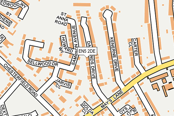 EN5 2DE map - OS OpenMap – Local (Ordnance Survey)
