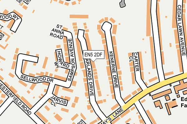 EN5 2DF map - OS OpenMap – Local (Ordnance Survey)