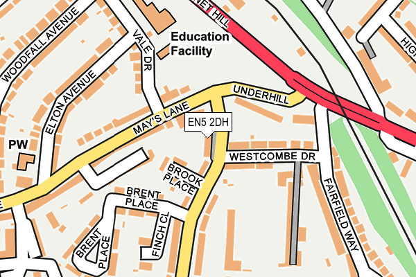 EN5 2DH map - OS OpenMap – Local (Ordnance Survey)