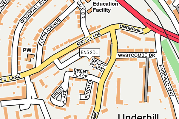 EN5 2DL map - OS OpenMap – Local (Ordnance Survey)