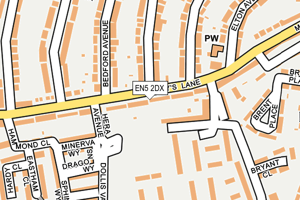 EN5 2DX map - OS OpenMap – Local (Ordnance Survey)