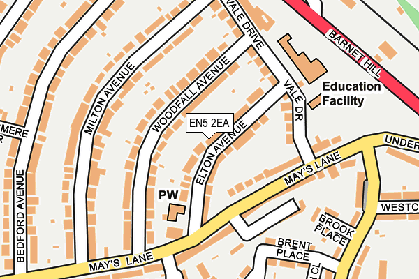 EN5 2EA map - OS OpenMap – Local (Ordnance Survey)