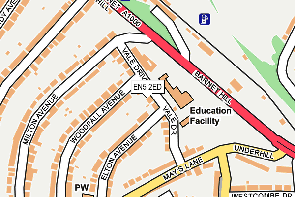 EN5 2ED map - OS OpenMap – Local (Ordnance Survey)
