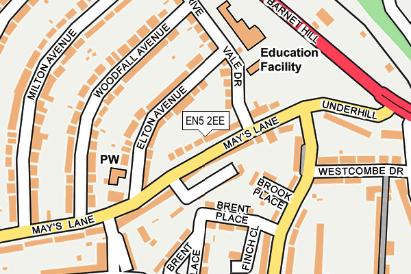 EN5 2EE map - OS OpenMap – Local (Ordnance Survey)