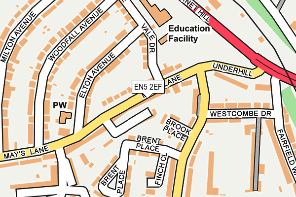 EN5 2EF map - OS OpenMap – Local (Ordnance Survey)