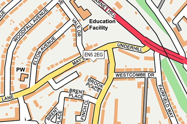 EN5 2EG map - OS OpenMap – Local (Ordnance Survey)