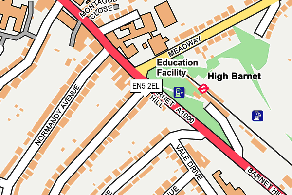 EN5 2EL map - OS OpenMap – Local (Ordnance Survey)