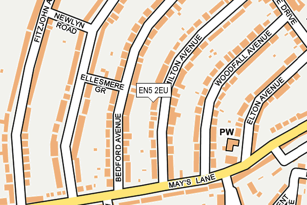 EN5 2EU map - OS OpenMap – Local (Ordnance Survey)
