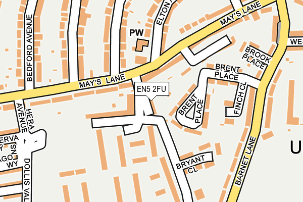 EN5 2FU map - OS OpenMap – Local (Ordnance Survey)