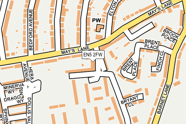 EN5 2FW map - OS OpenMap – Local (Ordnance Survey)