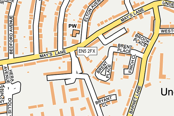 EN5 2FX map - OS OpenMap – Local (Ordnance Survey)