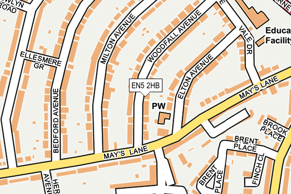 EN5 2HB map - OS OpenMap – Local (Ordnance Survey)