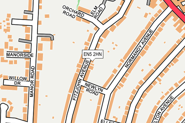 EN5 2HN map - OS OpenMap – Local (Ordnance Survey)