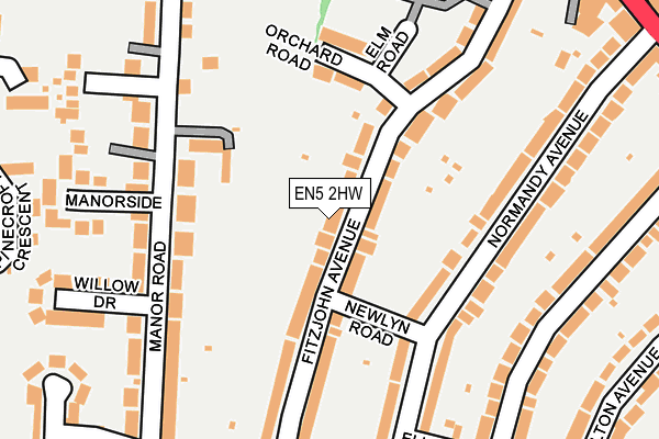 EN5 2HW map - OS OpenMap – Local (Ordnance Survey)