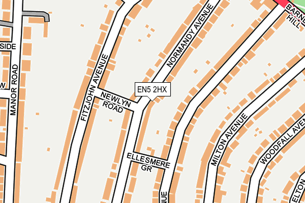 EN5 2HX map - OS OpenMap – Local (Ordnance Survey)