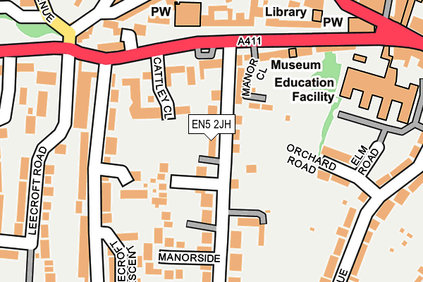 EN5 2JH map - OS OpenMap – Local (Ordnance Survey)