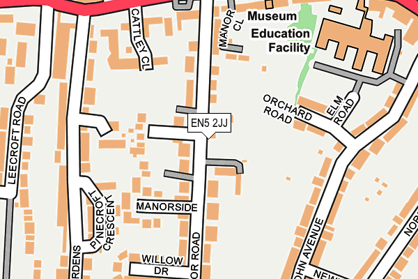 EN5 2JJ map - OS OpenMap – Local (Ordnance Survey)