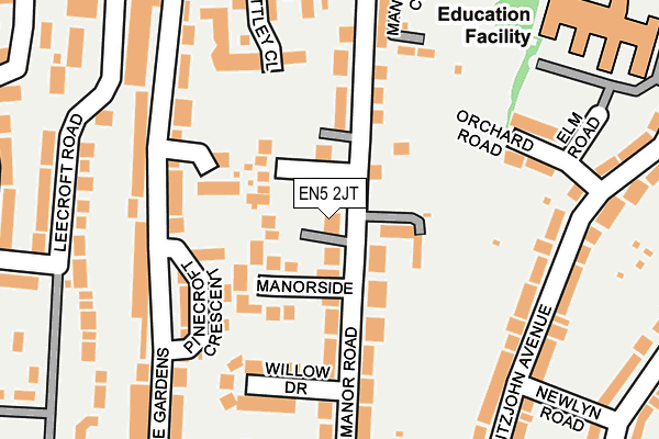 EN5 2JT map - OS OpenMap – Local (Ordnance Survey)
