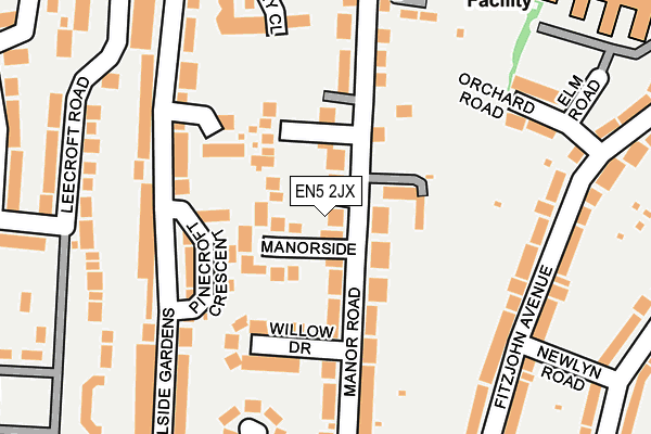 EN5 2JX map - OS OpenMap – Local (Ordnance Survey)