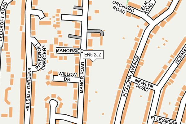 EN5 2JZ map - OS OpenMap – Local (Ordnance Survey)