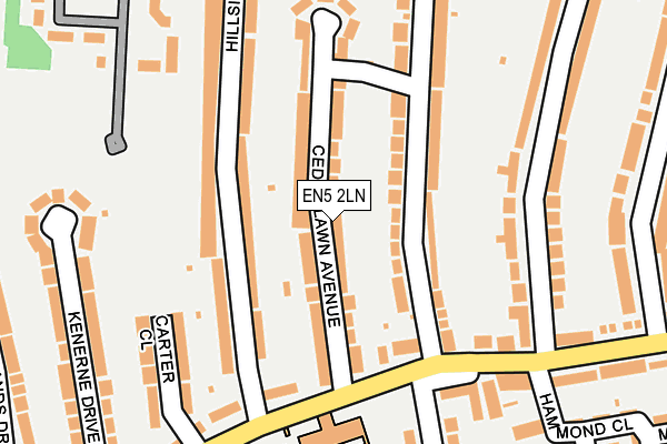 EN5 2LN map - OS OpenMap – Local (Ordnance Survey)