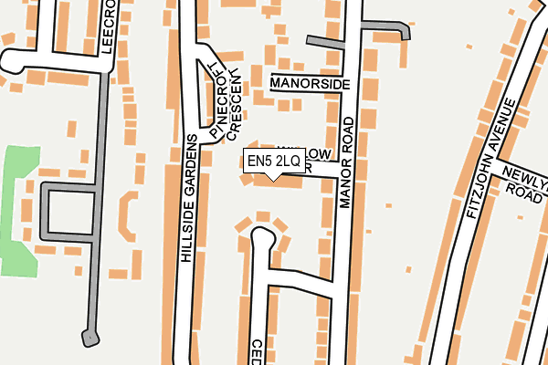 EN5 2LQ map - OS OpenMap – Local (Ordnance Survey)