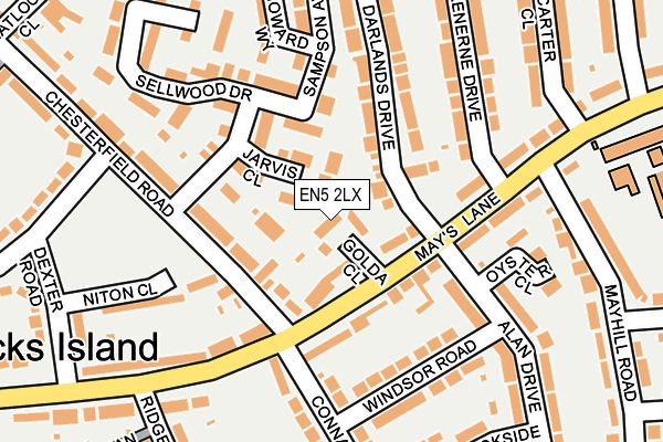 EN5 2LX map - OS OpenMap – Local (Ordnance Survey)