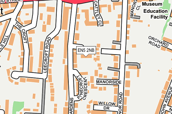 EN5 2NB map - OS OpenMap – Local (Ordnance Survey)