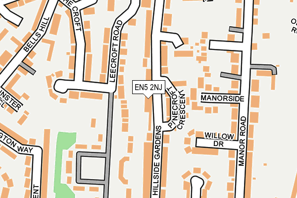 EN5 2NJ map - OS OpenMap – Local (Ordnance Survey)