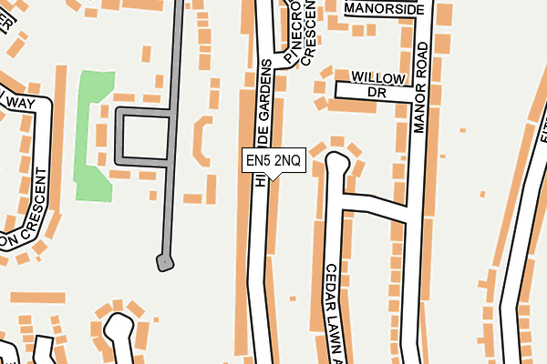 EN5 2NQ map - OS OpenMap – Local (Ordnance Survey)