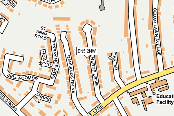 EN5 2NW map - OS OpenMap – Local (Ordnance Survey)