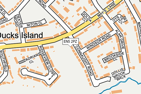 EN5 2PZ map - OS OpenMap – Local (Ordnance Survey)