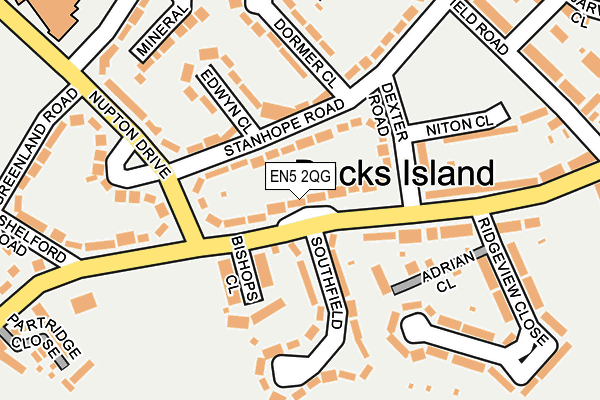 EN5 2QG map - OS OpenMap – Local (Ordnance Survey)