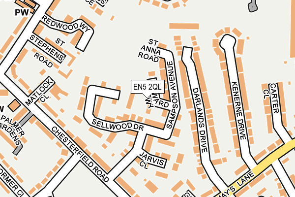 EN5 2QL map - OS OpenMap – Local (Ordnance Survey)