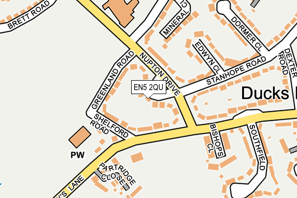 EN5 2QU map - OS OpenMap – Local (Ordnance Survey)