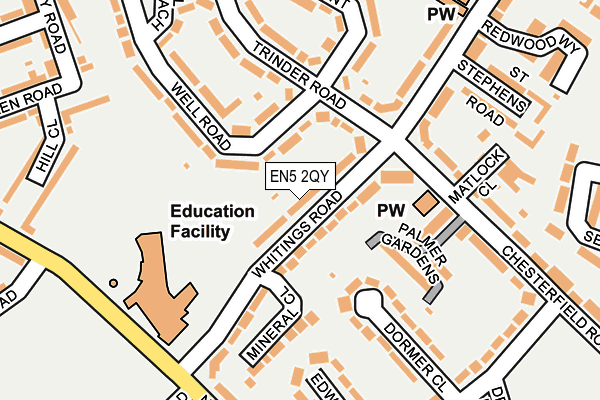 EN5 2QY map - OS OpenMap – Local (Ordnance Survey)