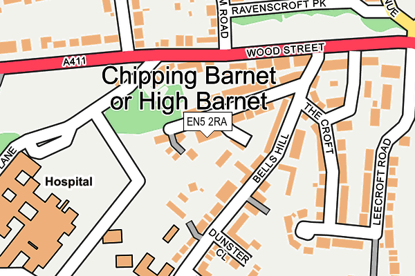 EN5 2RA map - OS OpenMap – Local (Ordnance Survey)