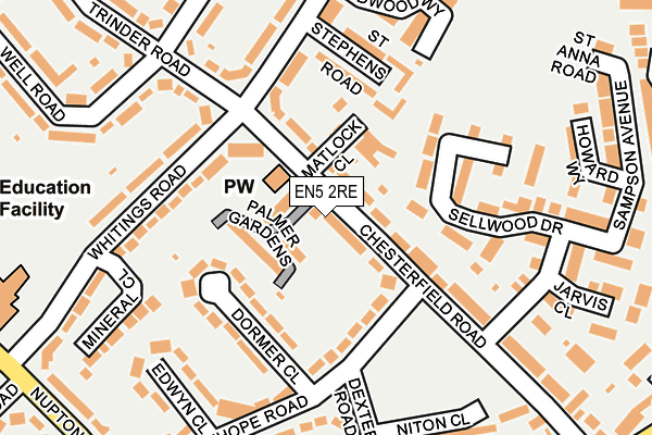 EN5 2RE map - OS OpenMap – Local (Ordnance Survey)