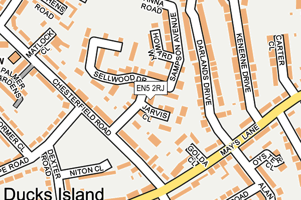 EN5 2RJ map - OS OpenMap – Local (Ordnance Survey)