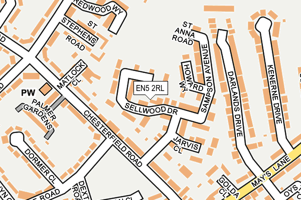 EN5 2RL map - OS OpenMap – Local (Ordnance Survey)