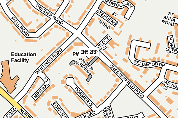 EN5 2RP map - OS OpenMap – Local (Ordnance Survey)
