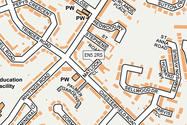 EN5 2RS map - OS OpenMap – Local (Ordnance Survey)