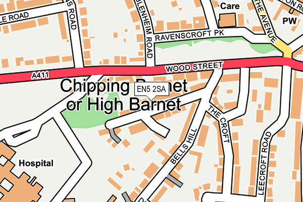 EN5 2SA map - OS OpenMap – Local (Ordnance Survey)