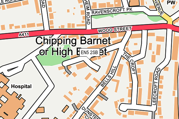EN5 2SB map - OS OpenMap – Local (Ordnance Survey)