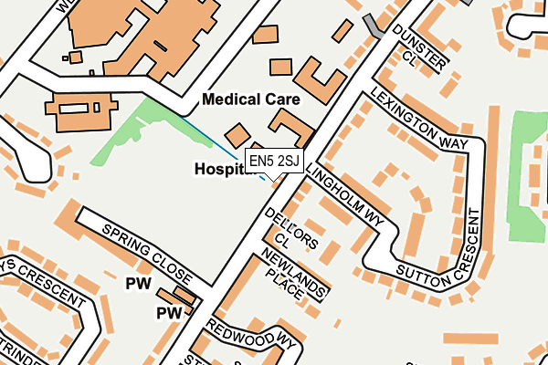 EN5 2SJ map - OS OpenMap – Local (Ordnance Survey)