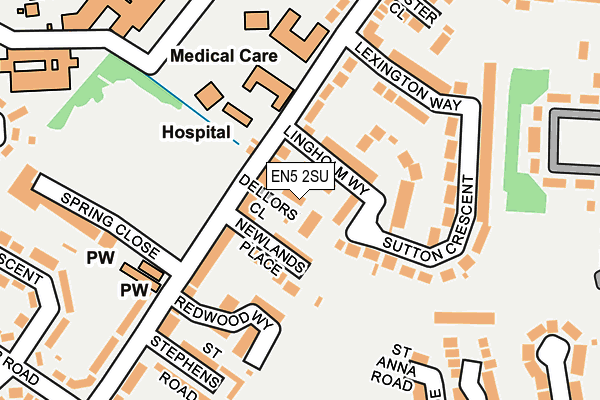 EN5 2SU map - OS OpenMap – Local (Ordnance Survey)